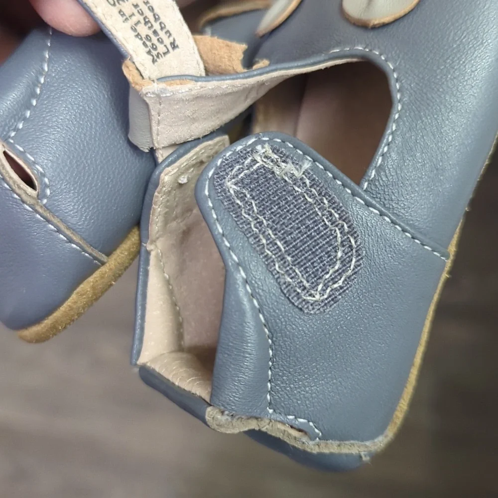 Rare Like New Lucie And Luca Crib Stretch Leather Gray Mouse Kids Shoes